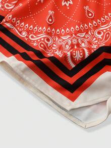ROMWE MEN Prep Men's Drawstring Waist All-Over Print Casual Everyday Shorts - Multicolor - View 5