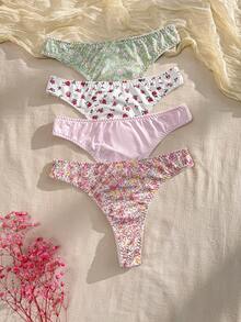 CottageSlumber 4件套女士柔软碎花内裤套装 - 彩色 - 查看 4