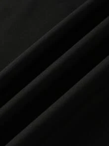 PAVTROS 男士夏季休閒字母圖案圓領短袖T恤與短褲套裝，度假風 - 黑色 - 查看 9
