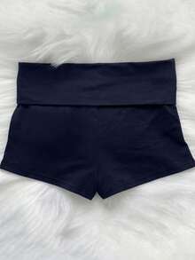 Quần legging/short in họa tiết, cạp lửng, dễ phối đồ, thích hợp mặc hàng ngày cho bé gái tuổi teen, mùa hè. - Màu xanh lam - Xem 2
