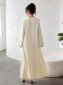 Al Najma Đầm xòe lãng mạn thêu tinh tế dành cho nữ - Màu be - Xem 2