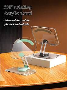 Teckwe 360° Rotating Acrylic Tablet Stand, Adjustable Phone Holder, Non-Slip Foldable Bracket, Compatible With Pro Air Mini, Fits 4.7-13 Inch Devices - View 7