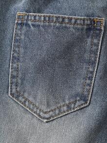 SHEIN Denimly 春夏新款男童淺藍色牛仔寬鬆鬆緊腰長褲，舒適好穿，可搭配簡單T恤或襯衫打造休閒時尚造型，亦有卡通印花款可展現俏皮風格，適合校園、戶外、旅行、家庭活動與派對等多用途穿搭 - 藍色 - 查看 7