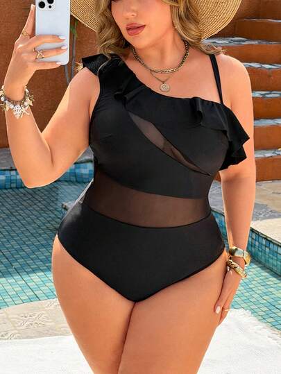 Swim Lushoire 2026 Women's Elegant Sexy Patchwork One-Piece Swimsuit For Beach Vacation