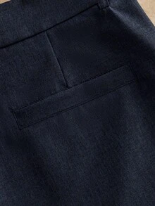 HIMLAND Men's Textured Solid Color Pocket Casual Shorts, Versatile Daily Wear - Navy Blue - View 6