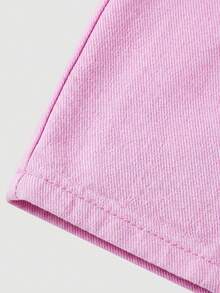 SHEIN Quần jean ống rộng màu trơn, đa năng, phong cách thường ngày cho bé gái. - Hồng - Xem 3