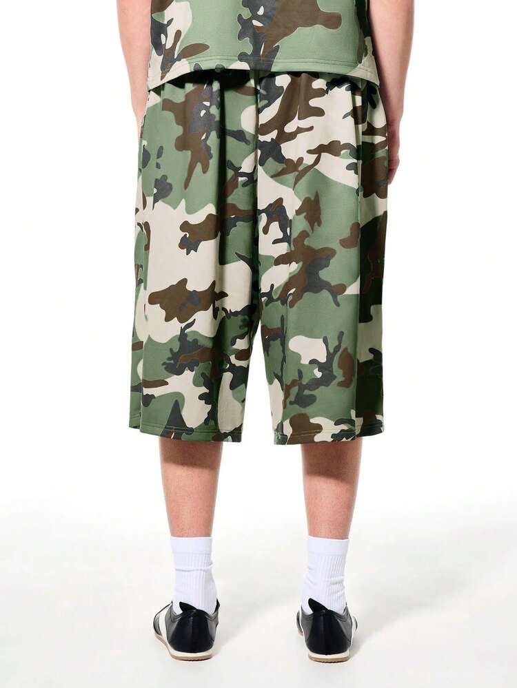Loose Fit Camouflage Pattern Casual Sweatpants Drawstring Waist Side Pockets Perfect For Relaxed Weekend Wear Loungewear Streetwear Style
