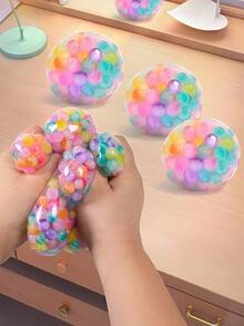 POKOJA LAND 1pc Pastel Spherical Desk Pet - Tactile Sensory Squeeze Feedback Pressure Relief Ball Figurine - Aesthetic Room Decor For Home Office Bedside Table - Heartfelt Gift For Women Men Best Friends - Multicolor - View 7