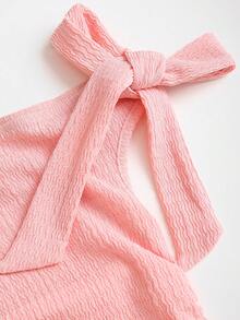 corto elegante rosa para mujer, vestido con capas dulce y suave para primavera/verano - Agua verde azul - Ver 3