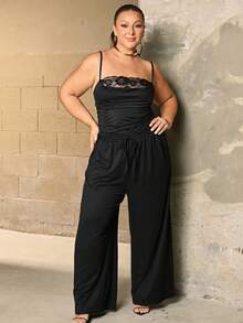 Lele Munniz 2 Stücke Große Größen Lässig Hose Set in Schwarz und Grau - Verschiedenfarbig - Übersicht 4