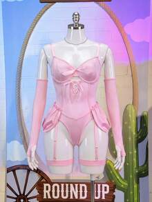 Fantasy Costume Fantasy Costume Bộ trang phục nơ ruy băng 3 món dành cho nữ - Hồng - Xem 7
