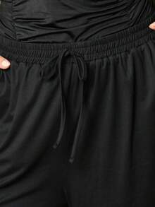 Lele Munniz 2 Stücke Große Größen Lässig Hose Set in Schwarz und Grau - Verschiedenfarbig - Übersicht 7