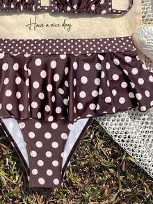 Elavelle Women's Random Print Halter Bikini Set, Spring/Summer - Multicolor - View 6
