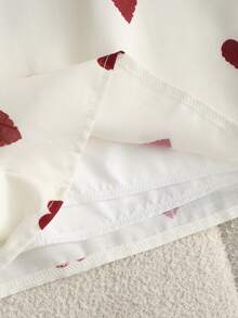 SHEIN Franclia 杏色柔软竹纤维面料，心形印花前片及中间拼接迷你裙，适合春夏外出约会，杏色短裙，女士下装，派对短裤，女士沙滩装，女士休闲短裙，女士度假装，夏季度假装，女士通勤装，夏季下装，女士春季装，女士冬季下装，女士商务正装，女士工作服，女士优雅短裙，女士办公室装 - 白色 - 查看 5