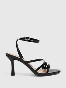 CUCCOO SZL Women's Square Toe Buckle Design Fashion High Heel Sandals Summer - Black - View 2
