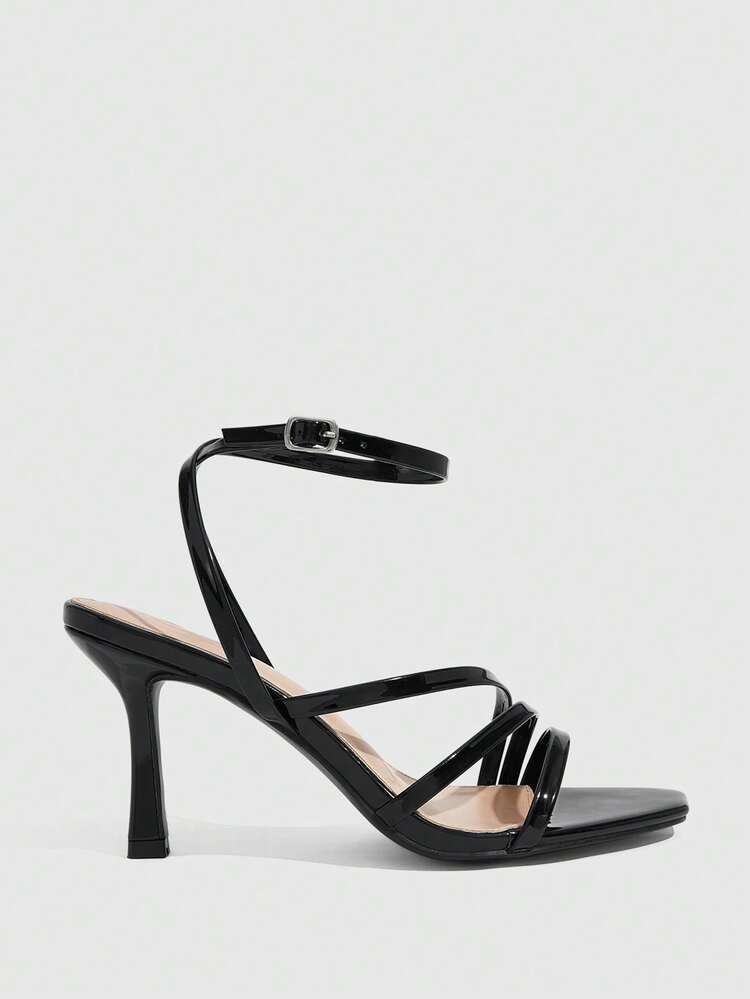 CUCCOO SZL Women's Square Toe Buckle Design Fashion High Heel Sandals