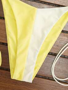 Swim Mod New Arrival Spring/Summer Sexy Patchwork Bikini 2 Pieces Set, Tie-Up Beach Swimwear For Holiday, Party - Multicolor - View 6