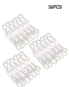 12/24/36pcs Clotheslines, Leaving No Marks, Strong Fixed Sock Clips, Suitable For Storage Baskets, Multi-Purpose Plastic Clips, Household Windproof And Anti Slip Dormitory Supplies (Storage Basket+Traceless Peacock Clip) - Multicolor - View 17