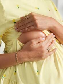 GentleRue Maternity 休闲柠檬印花哺乳T恤，仿刺绣柠檬图案圆领数码印花全幅T恤 - 黃色 - 查看 6