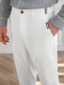 Core Aspect Pantalones casuales versátiles y con bolsillos parche para hombres - Blanco - Ver 6