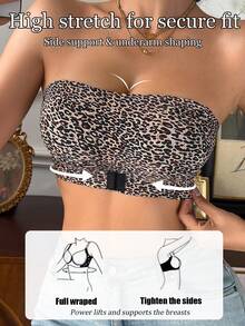 Napfluff Leopard Print Front Closure Non-Slip Bra - Multicolor - View 6