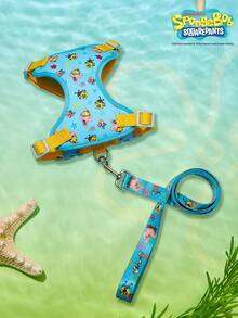 SpongeBob SquarePants | PETSIN 印花宠物胸背带，配120厘米长牵引绳 - 藍色 - 查看 5
