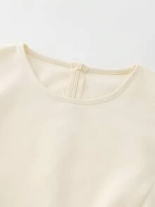 SHEIN Franclia 女士优雅荷叶边下摆无袖短连衣裙，夏季 - 杏色 - 查看 6