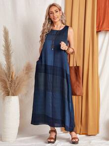 Faunlyn Slant Pocket Colorblock Dress - Multicolor - View 3