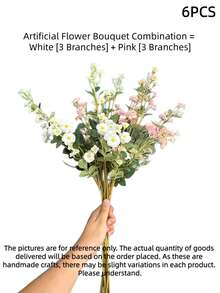 6 ramos de 70 cm de flores artificiales, adecuadas para decorar paredes, salas de estar, dormitorios, bodas, fiestas, mesas, hogar, escritorio, cocina, comedor, centros de mesa, oficina, jardín, exteriores, casa, patio. Apropiadas para primavera, verano, otoño e invierno. - Multicolor - Ver 10