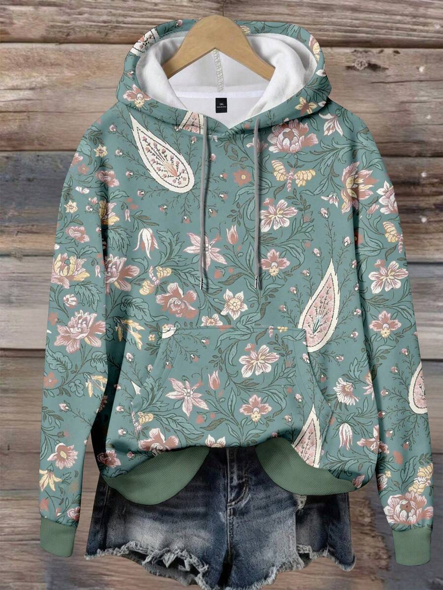 SHEIN LUNE CURVE Moletom Floral Plus Size para Mulheres, Moletom com ...