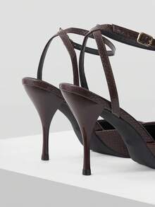 Mnmlis Elegant Workplace Daily High Heels Women Pointed Thin Heel Comfortable Insole Shoes - Brown - View 5
