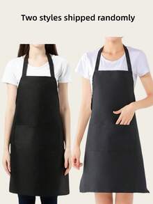 1/3/5/10PCS Women's Polyester Apron With Pockets Thickened Waistband Adjustable Neck Strap Simple Black Apron Suitable For Kitchen Cooking Housekeeping Cleaning Waitress Chef Workwear Restaurant Hotel Cafe Beauty Salon Art Painting Handicraft Gardening Barbecue Party - Multicolor - View 14