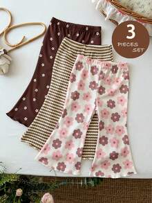 SHEIN Quần ống loe cạp chun cho bé gái - Nhiều màu - Xem 5