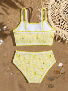 SHEIN Bikini de 2 piezas con estampado de limón para niñas - Multicolor - Ver 7