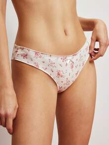 Elorette Women's Elegant Romantic Floral Print Bow Decor Panties - Multicolor - View 4