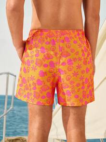 Manfinity VDAYZ Quần short nam in họa tiết toàn thân, túi xéo, eo dây rút, kiểu dáng casual đi biển. - Nhiều màu - Xem 5