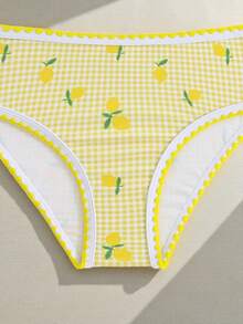 SHEIN Bikini de 2 piezas con estampado de limón para niñas - Multicolor - Ver 5