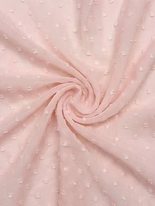 SHEIN Glamour 雪紡提花女款套頭半透白色襯衫上衣，長袖寬鬆版型提花布料襯衫 - 粉色 - 查看 3