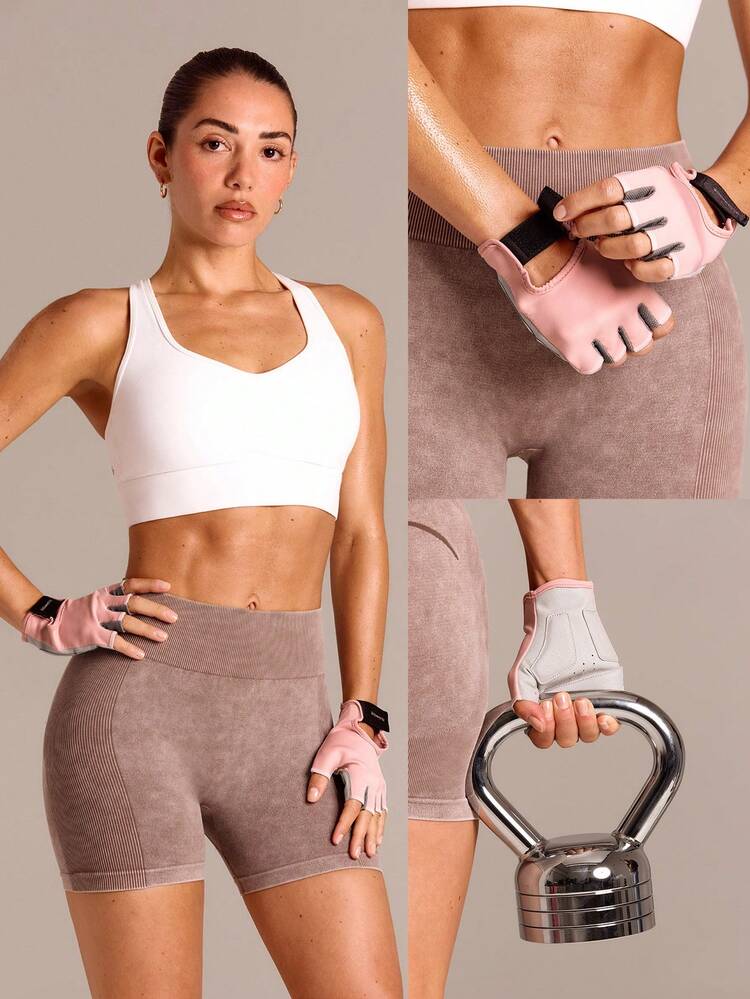 Sweat-Wicking Medium Support Palm Protection Mesh Panel Hook And Loop Training Palm Training Gym