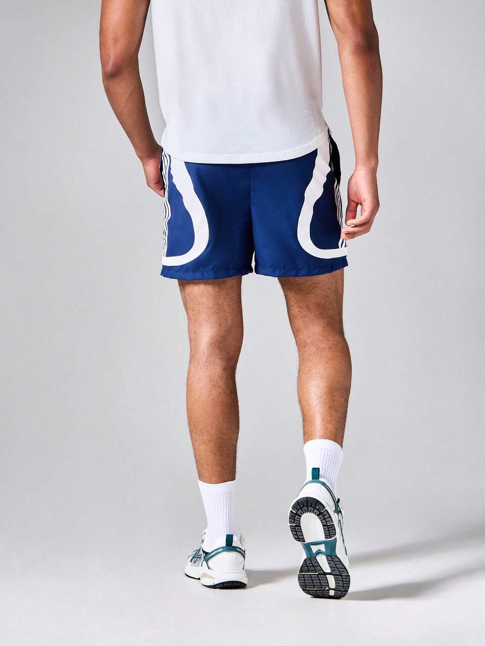 Royal Blue Athletic Shorts With White Side Stripes And Drawstring Waist,Swim Shorts,Blue Swim Trunks,Running Shorts,Speed Ups Shorts