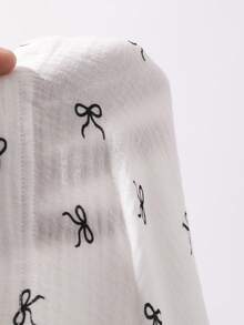 Dazy Plus Heart Print Loose Long Sleeve Top And Long Pants Pajama Set, Plus Size Women Spring/Autumn Sleepwear - White - View 10