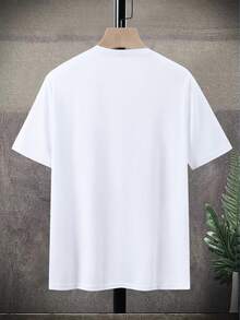 NEOREFINED Áo thun nam phong cách tối giản, in chữ, kiểu dáng thường ngày. - trắng - Xem 2