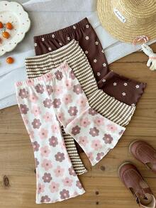 SHEIN Quần ống loe cạp chun cho bé gái - Nhiều màu - Xem 6