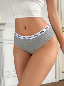 Napfluff 3 piezas Bragas deportivas de estilo minimalista con diseño de letras para mujer - Multicolor - Ver 4