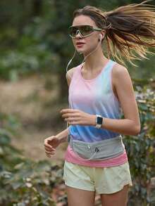 SHEIN Ciela Rowan Áo tank top thể thao nữ cổ tròn in họa tiết ombre, kiểu dáng thường ngày, thích hợp cho tập luyện thể thao. - Nhiều màu - Xem 3