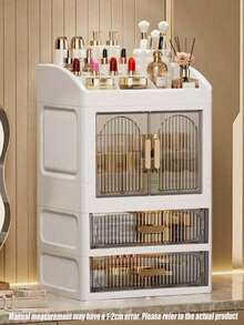 A High-End And Elegant Drawer-Style Desktop Cosmetic Storage Box With Multiple Layers And Large Capacity, Perfect For Storing In The Bathroom, Dressing Table, Lipstick, Skincare Products, Makeup Brushes, Facial Cleanser, And Facial Masks - Multicolor - View 11