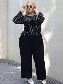 CHERRY TINTT SELECTION Plus Size Y2K Fashion Distressed Washed Low-Waist Baggy Jeans Casual Black - Black - View 1