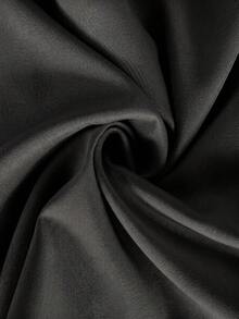 Firerie Plus Size Elegant Commuter Solid Color Vest & Pleated Skirt Suit - Black - View 9