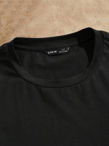 AXEPEAK Men Cotton Round Neck Graphic Print Tee, Summer, Couple Things - Black - View 4