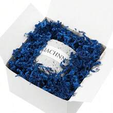 1pc, 150g Gift Wrapping Filler Paper Shreds, Suitable For Wedding, Valentine's Day, Halloween, Father's Day, Mother's Day Parties, Decorations, Crinkle Paper Raffia Delicate Gift Protection - pleated dark blue - View 7